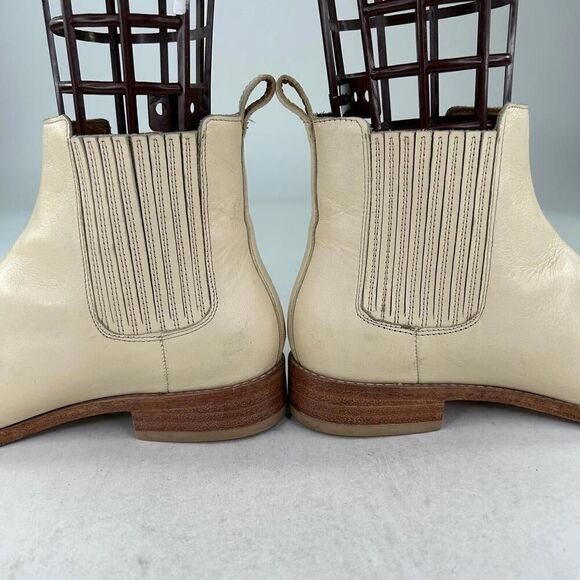 Thursday dreamer Women's Chelsea Boots US 9.5 Natural Beige Leather Pull-On Boot - Picture 7 of 11